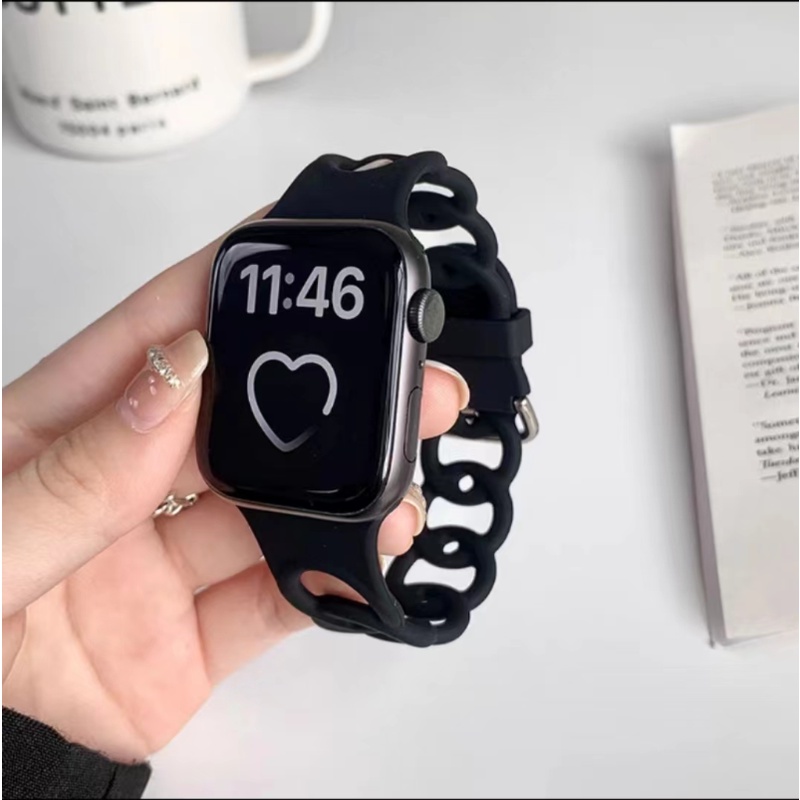 Pulseira De Silicone Para apple watch band Série 10 9 8 7 6 5 4 3 2 44mm Donut Stlye Esportiva Macia iwatch 42mm 46mm 41
