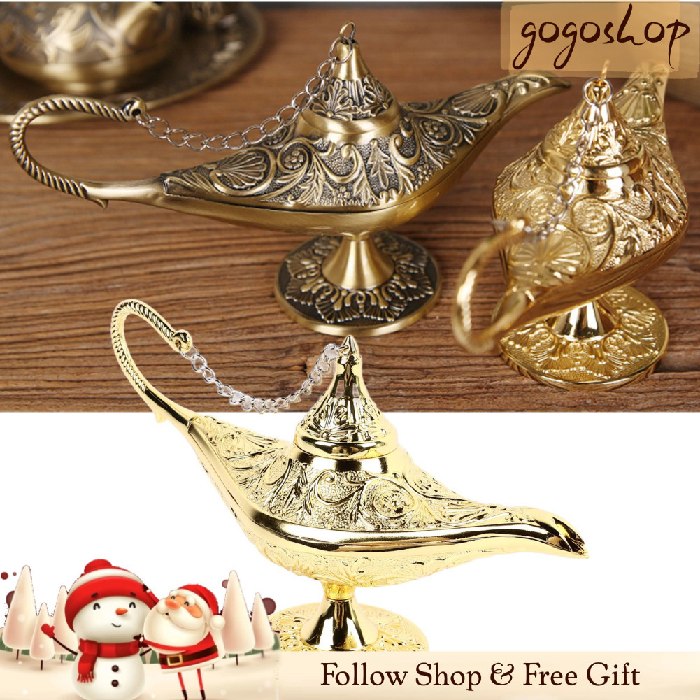 Gogoshopp-br Legend Magic Genie Wishing Ornament - Adereços clássicos árabes vintage dourados