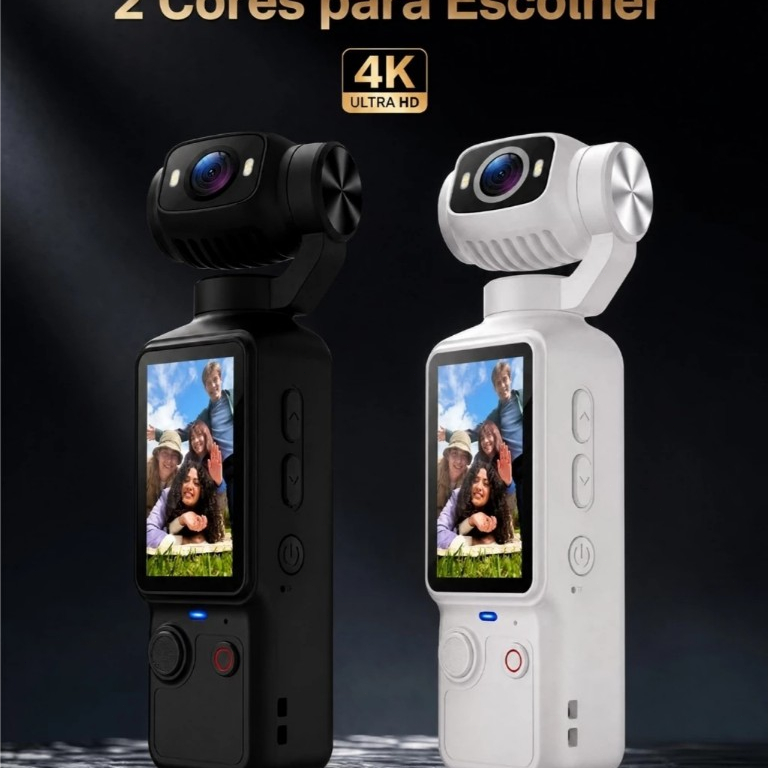 4K Ultra HD Action Camera, Portable, 3-Axis Gimbal, Fill Light, 2