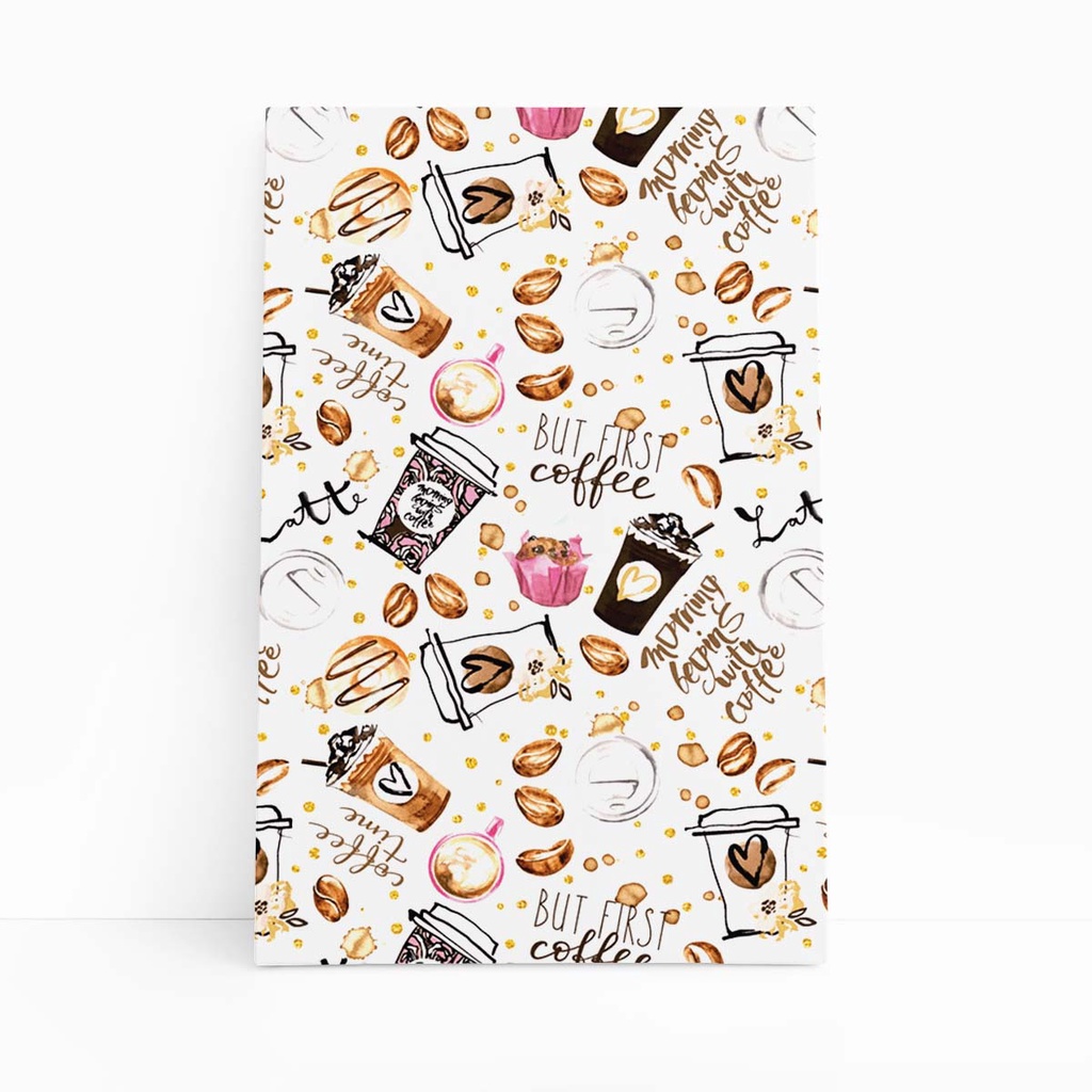 Padronagem Café Padrão Pattern Coffe Cafeteria Confeitaria Quadro Decorativo