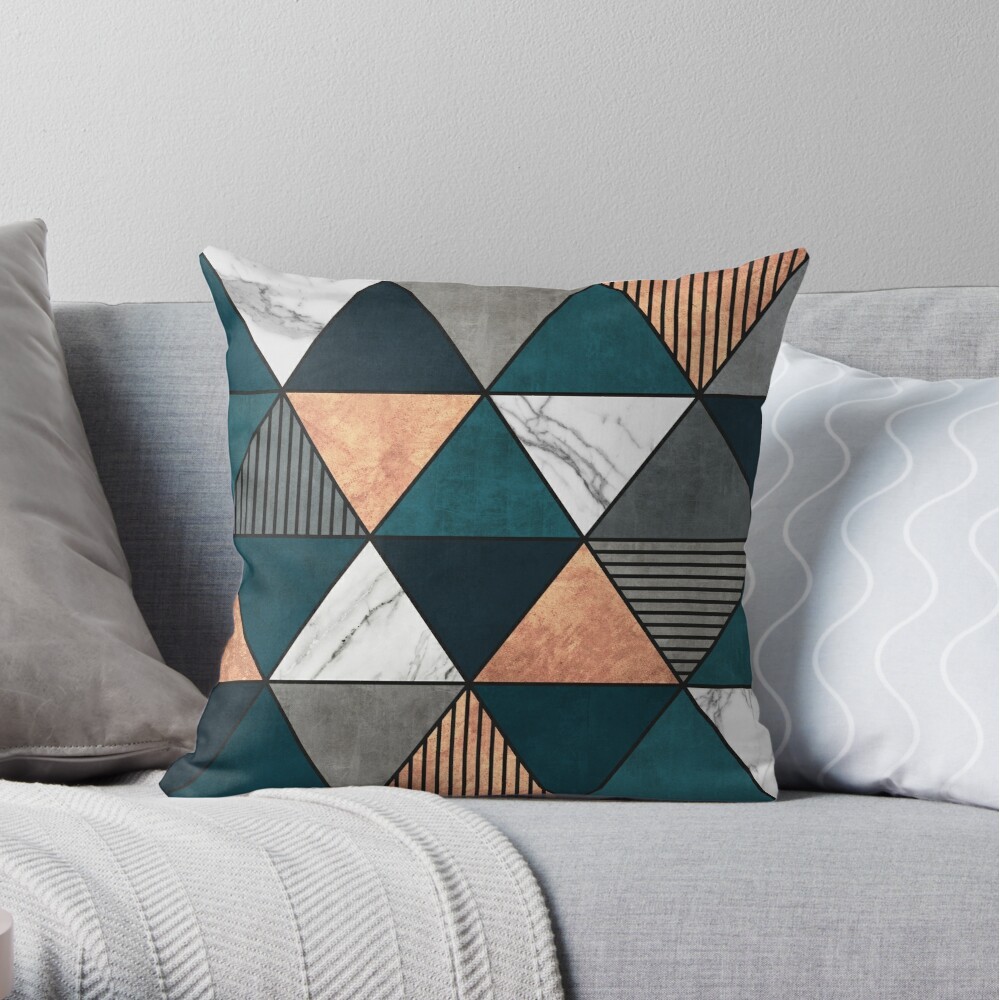 Capa de almofada  decorativa geometrica geometric pattern decoração sala elegante M58