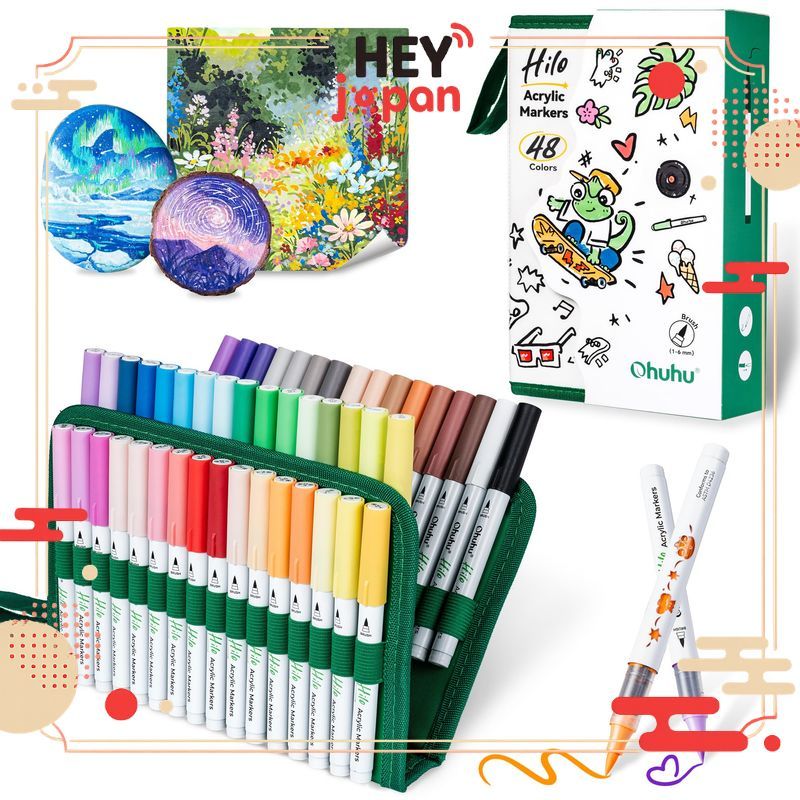 Ohuhu Acrylic Marker Pen, Opaque Water-Based Paint for Wood, Glass, Metal, DIY