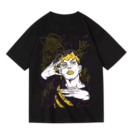 Camiseta Camisa Blusa Algodão Unissex Jojo's Wonderful Adventure Shore Partner Cartoon Japanese Anime