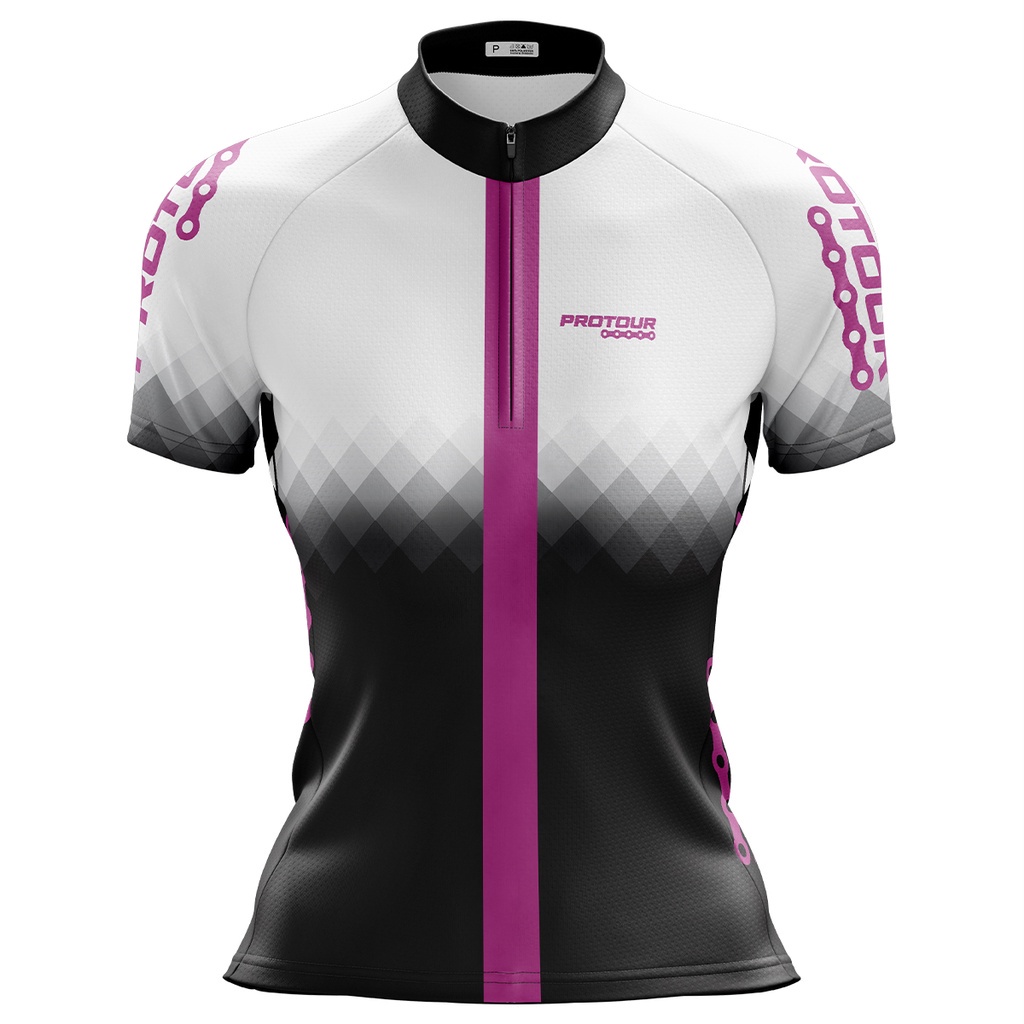 Camisa Ciclismo Feminina Camiseta Ciclista Roupa de Ciclismo Feminina Pro Tour Bike Aurora Com Bolsos UV 50+