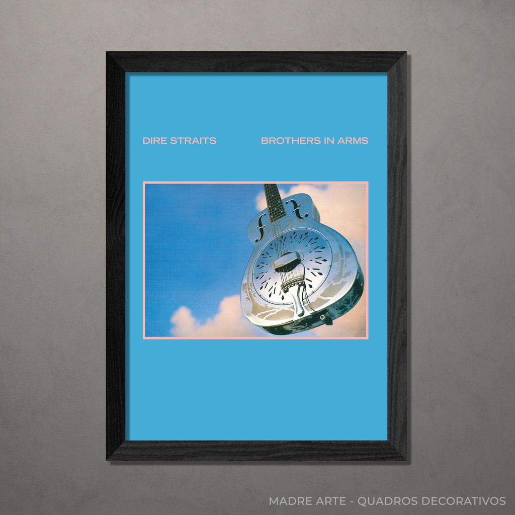 Quadro Decorativo Dire Straits - Brothers in Arms A4 Com Vidro