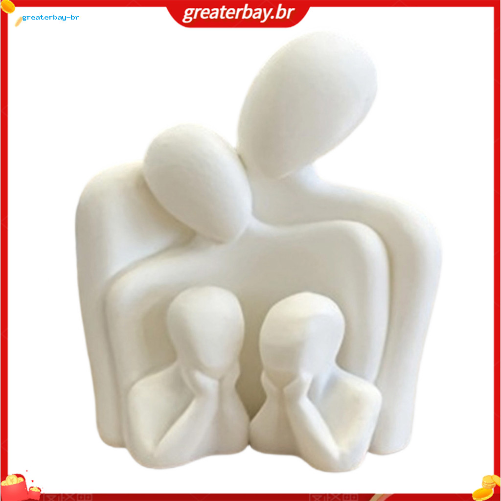 Modern Minimalist Family Sculpture Abstract 4 Persons Figurine Elegant Home Office Decor for Living Room Bookshelf Mante