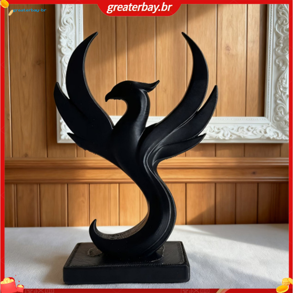 3d Printed Phoenix Figurine Modern Minimalist Abstract Statue Sculpture for Home Office Living Room Decoration Unique De