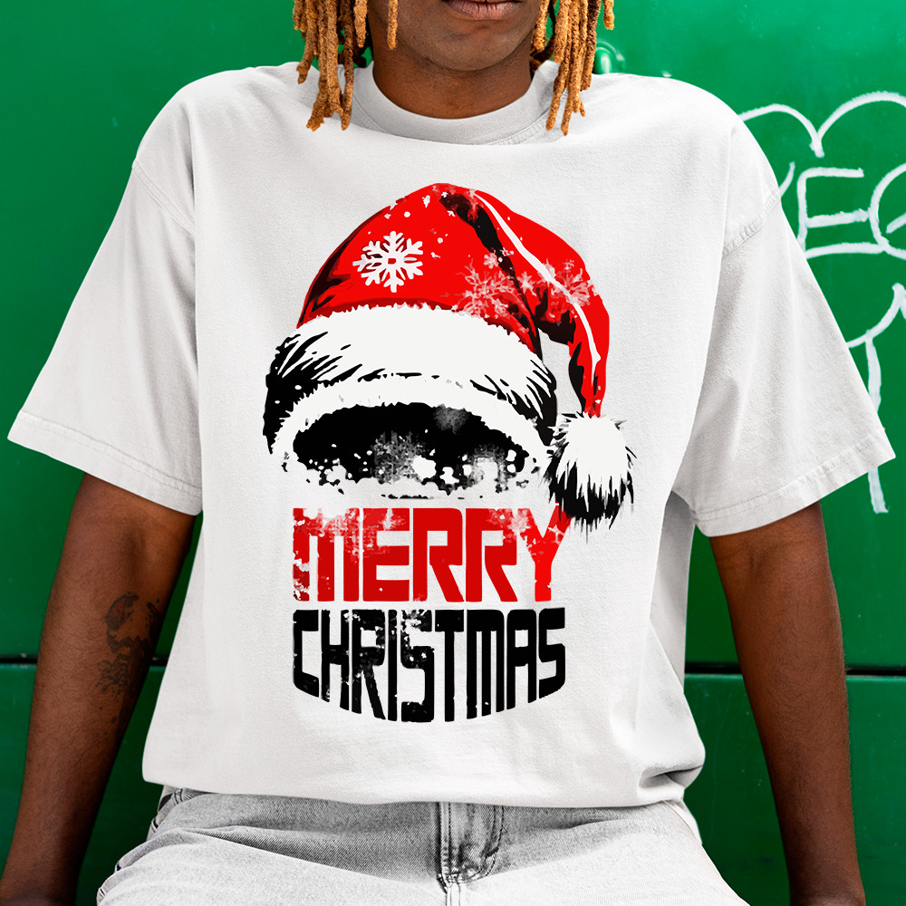Camisa Camiseta natal Merry christmas Street estilosa retro em algodao Unissex