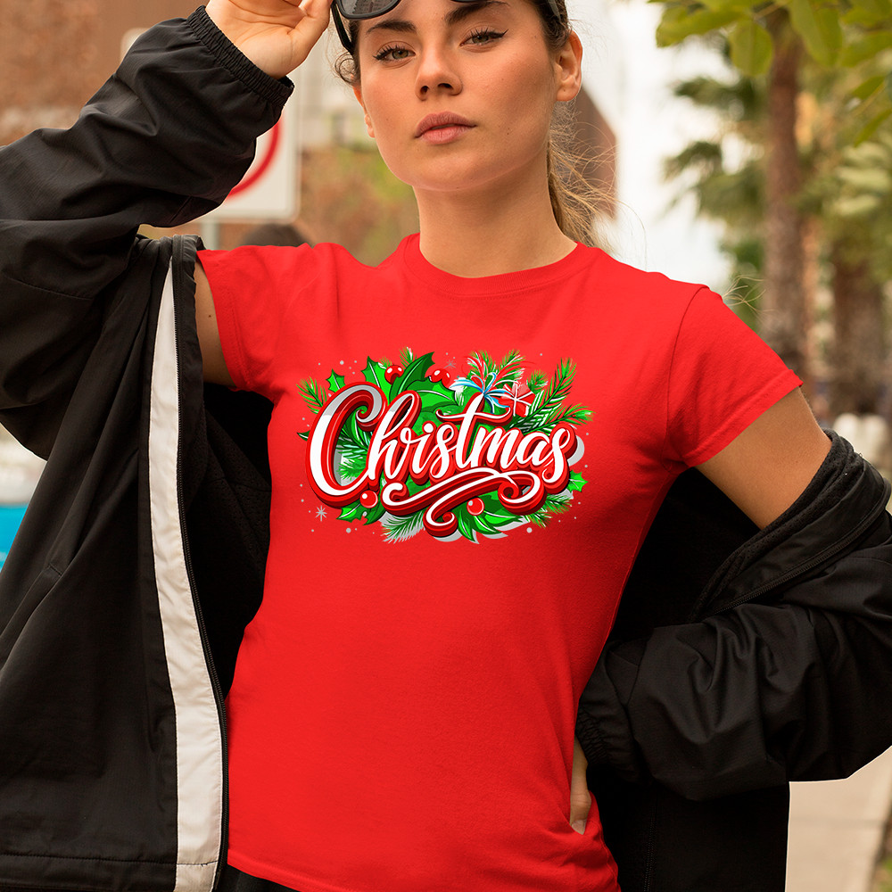 Camisa Camiseta natal Feminina christmas em algodao  estilosa retro Unissex