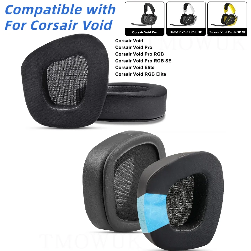 Cooling Gel Earpads Replacement for Corsair Void/Void Pro/Void Elite/Surround Wired & Wireless RGB USB Headset Gaming Earpads