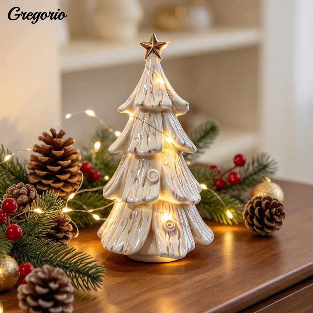 Mini Christmas Tree for Desk Tabletop Holiday Decor 2pcs Led Ornaments Retro Xmas Decorations for Home Office Mantel for