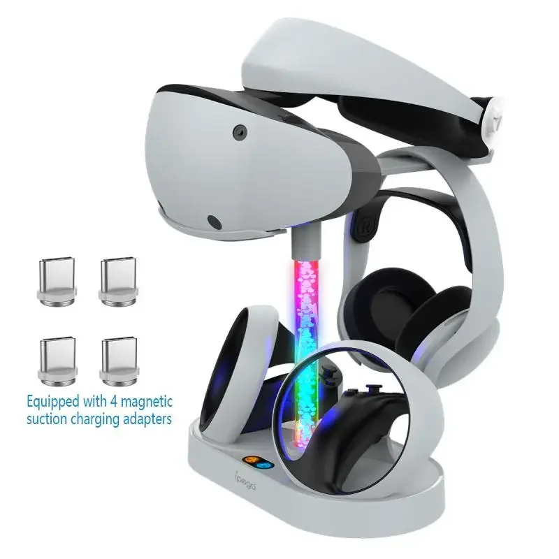 Magnetic Charging Base Absorption RGB Charging Stand for PS VR2 Handle Seat Colorful Glasses VR Headset Stand For PS VR2
