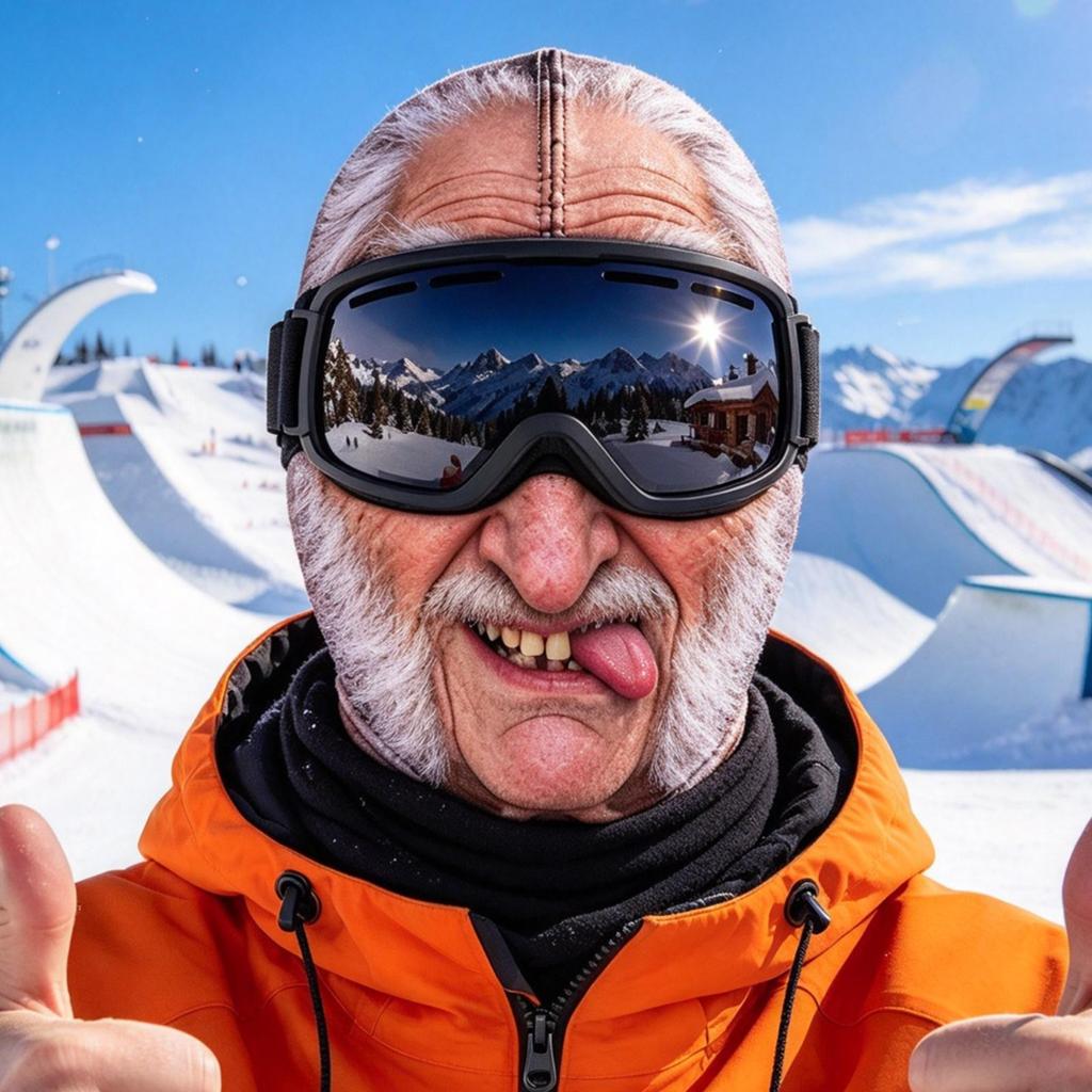 Engraçado Máscara De Esqui Realista Hilariante Velho Design Unisex Férias Headwear Inverno Para Homens Mulheres Snowboar