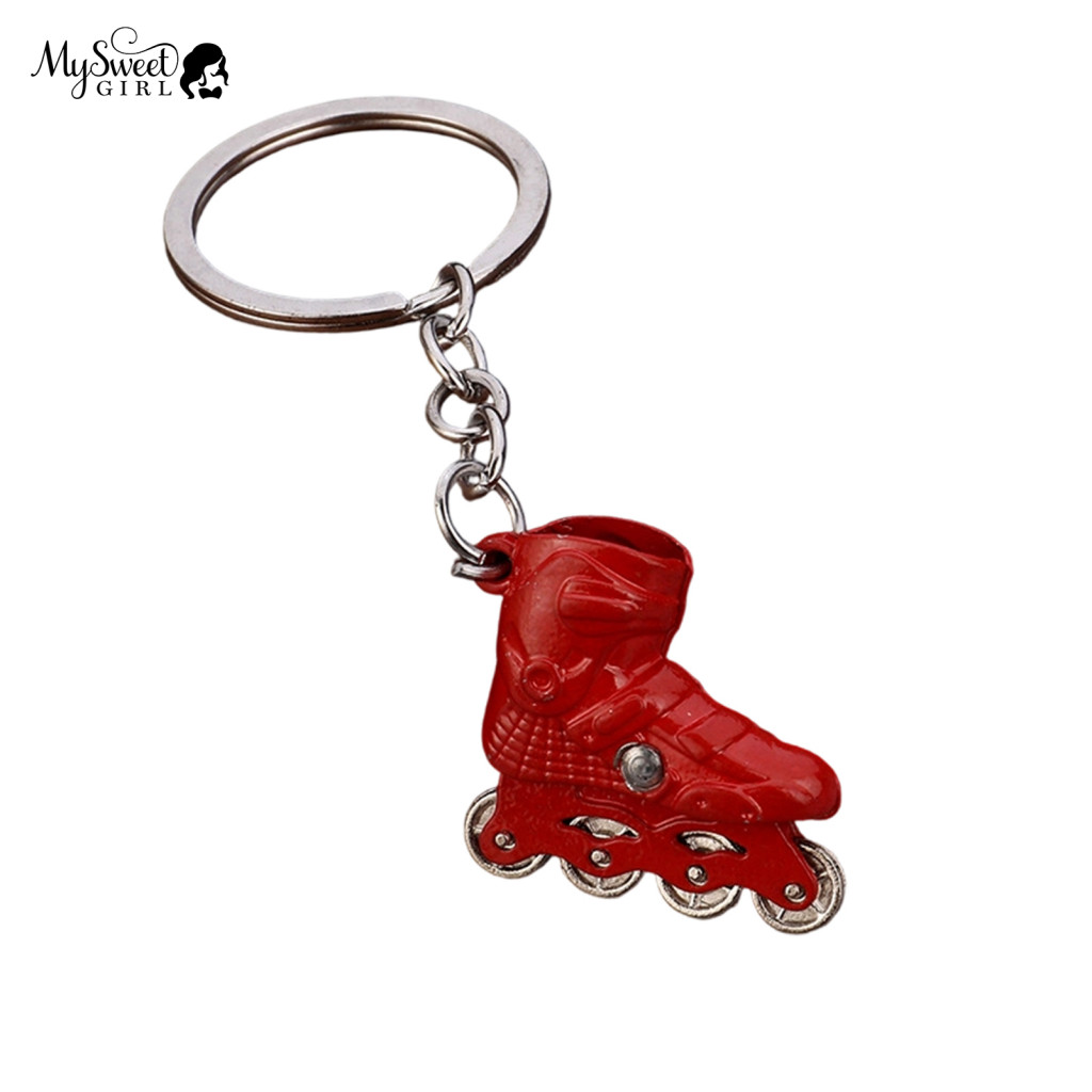3d Roller Skate Charm Keychain Zinc Alloy Pendant Colorful Durable Key Ring Practical Hanging Gift for Men Women Trendy