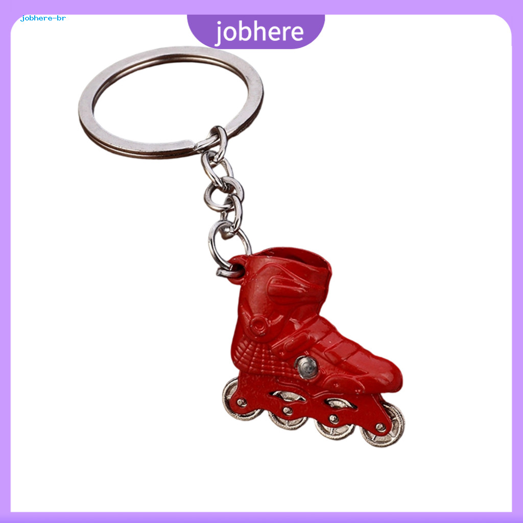 Metal Plated Keychain Unique Roller Skate Zinc Alloy 3d Pendant Colorful Durable Key Ring Practical Hanging Gift for Men