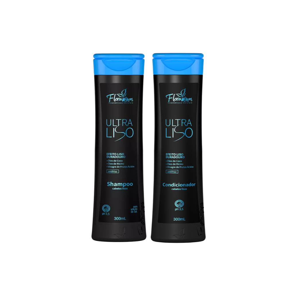 Kit Shampoo e Condicionador ULTRA  LISO 300 ml - Cabelos lisos  Floraminas