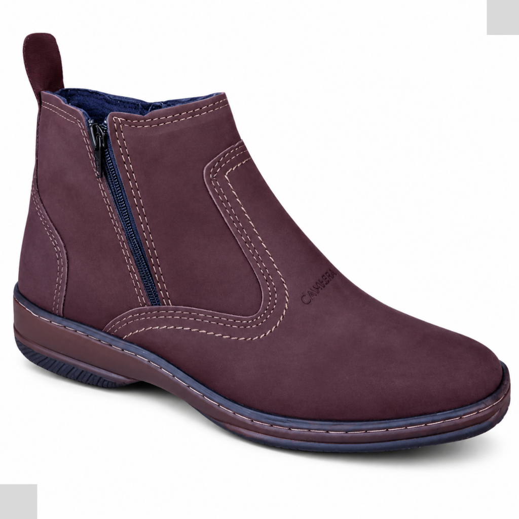 Bota Masculina Com Ziper Country Social Botina Trabalho Serviço Viagem Passeio Resistente Forte 2220