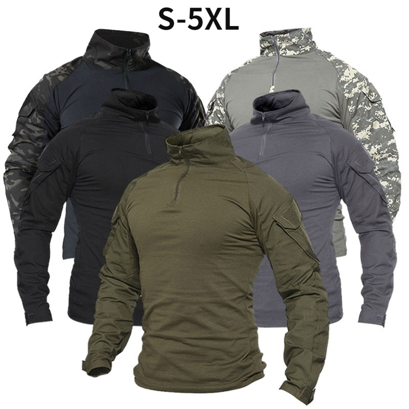 Outdoor Woodland T Shirt Long Sleeve Hiking Trekking T-Shirt Camouflage Breathable Tops