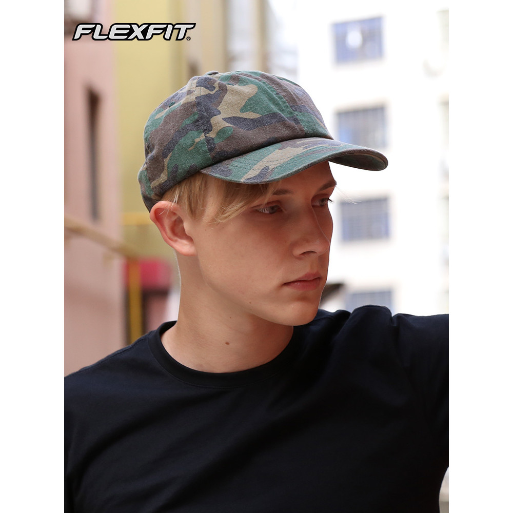 FLEXFIT American Camouflage Soft Top Boné de beisebol Street Wear Boné raso masculino protetor solar ao ar livre chapéu