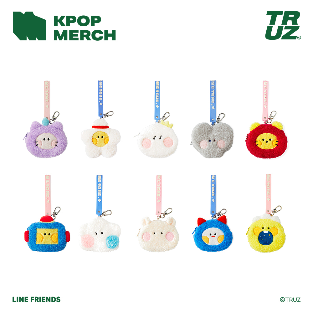 LINE FRIENDS TREASURE TRUZ MININI FACE PLUSH POUCH