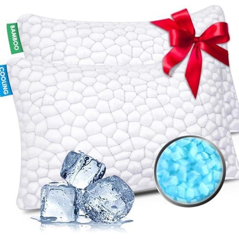 SUPA MODERN Cooling Pillow Queen Size Conjunto De 2 , Almofadas De Espuma Viscoelástica Desfiadas CertiPUR-US Para Dormi