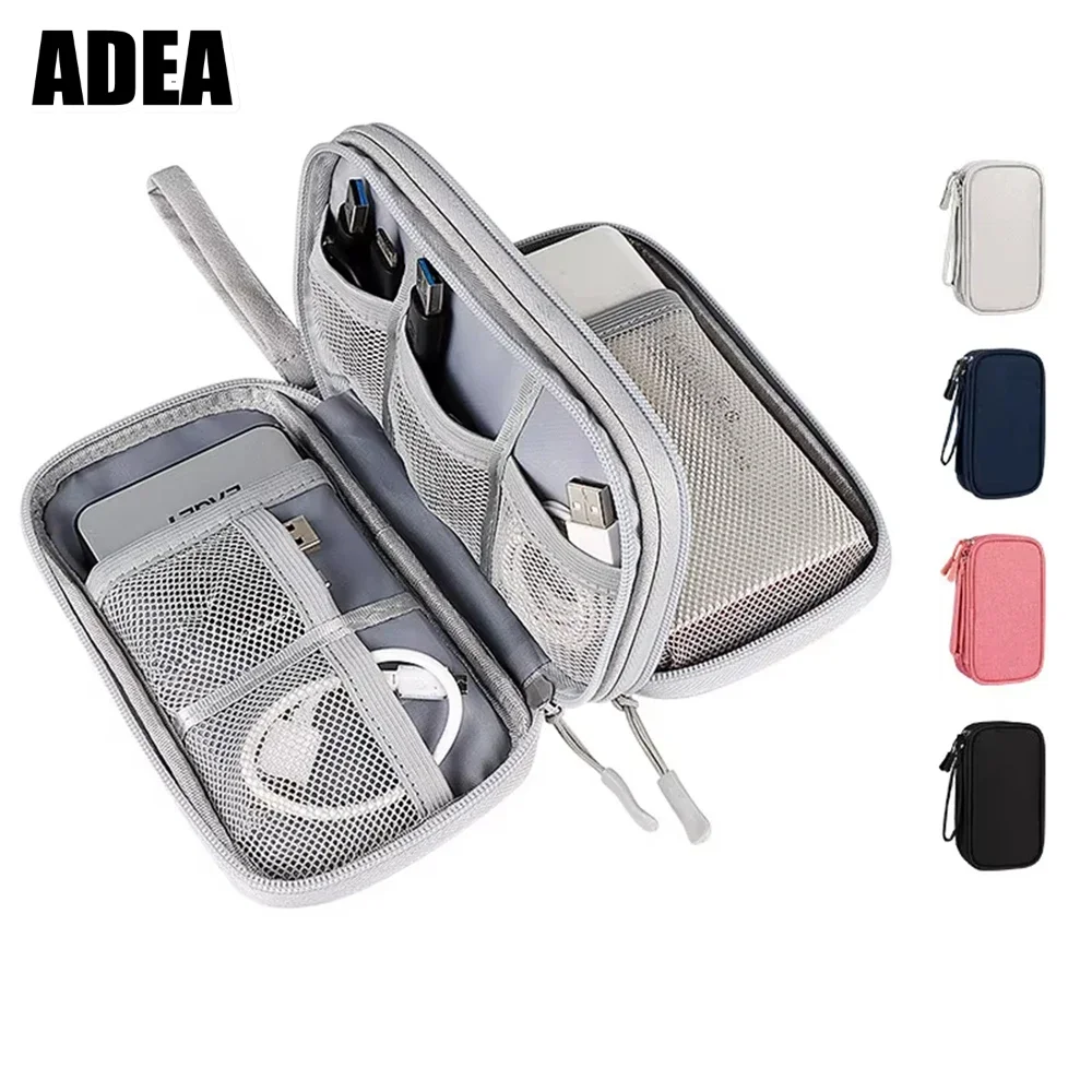 Waterproof portable multi-layer storage bag suitable for cable Usb charger data cable travel storage bag