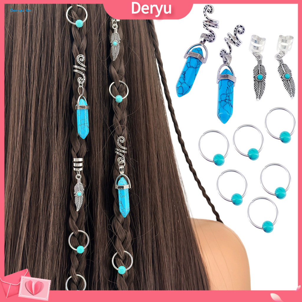 Multi-strand Braid Buckle Hair 10pcs Feather Style Dreadlock Clips Alloy Open Design Buckles for Thin Thick Braids Durab