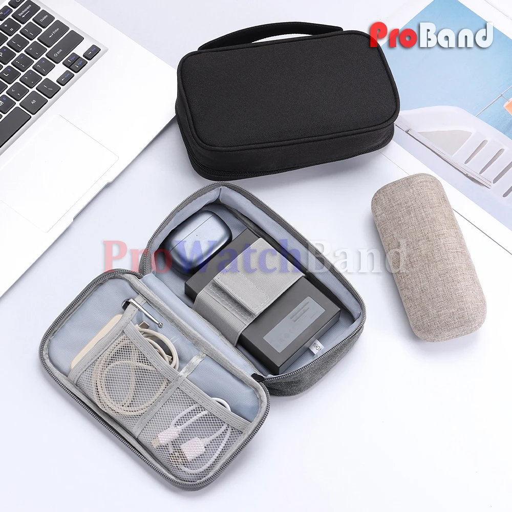 Versatile Storage Bag Waterproof Digital Electronic Organizer Travel Portable USB Data Line Charger Plug Watchband Cable Bags