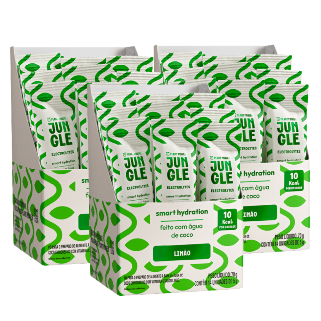 3x Jungle Eletrolytes Stick Plant Power Limão 14 unidades 5g