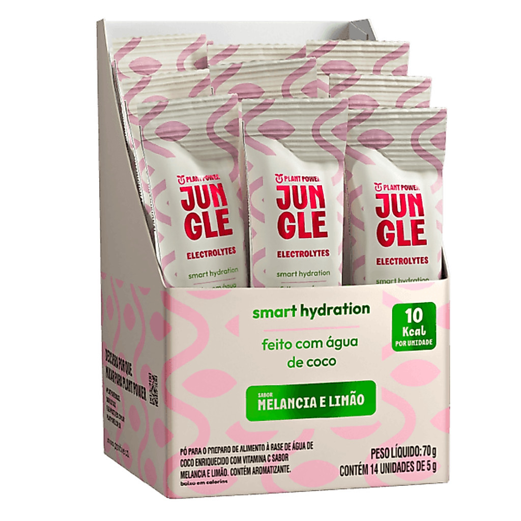 Jungle Eletrolytes Stick Plant Power Melancia e Limão 14 unidades 5g