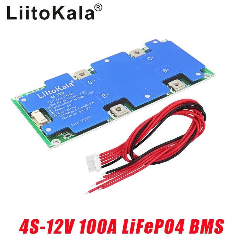 carregador LiitoKala 4S 12V 100A BMS LiFePo4