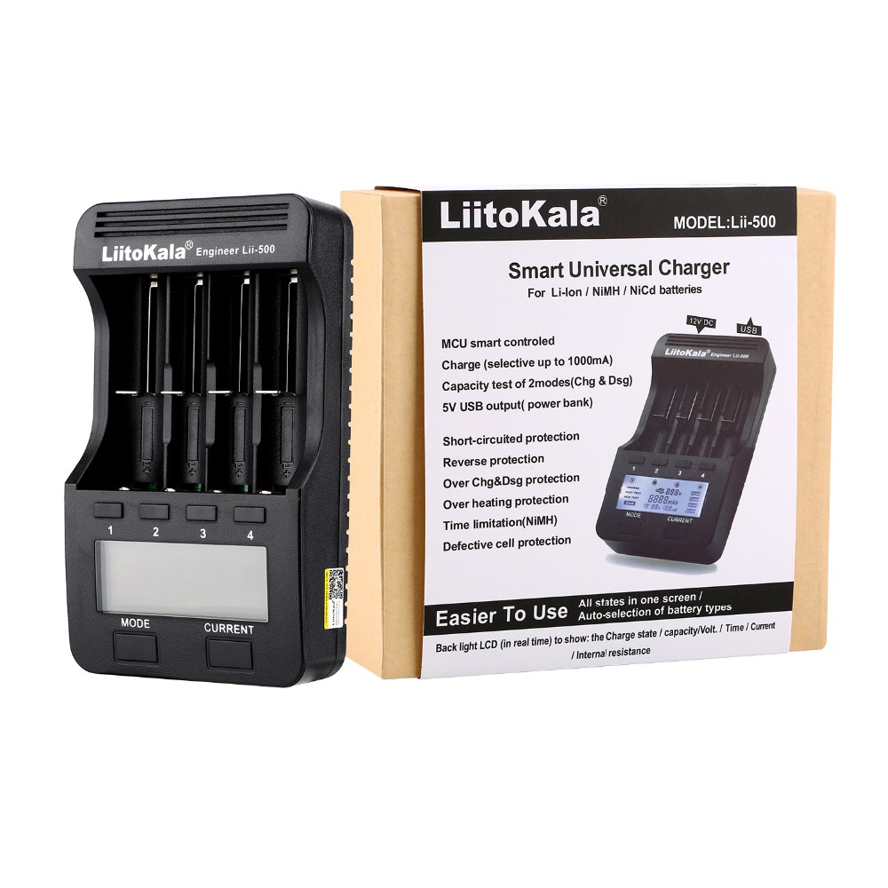 Carregador 18650 Smart Universal LiitoKala Lii-500