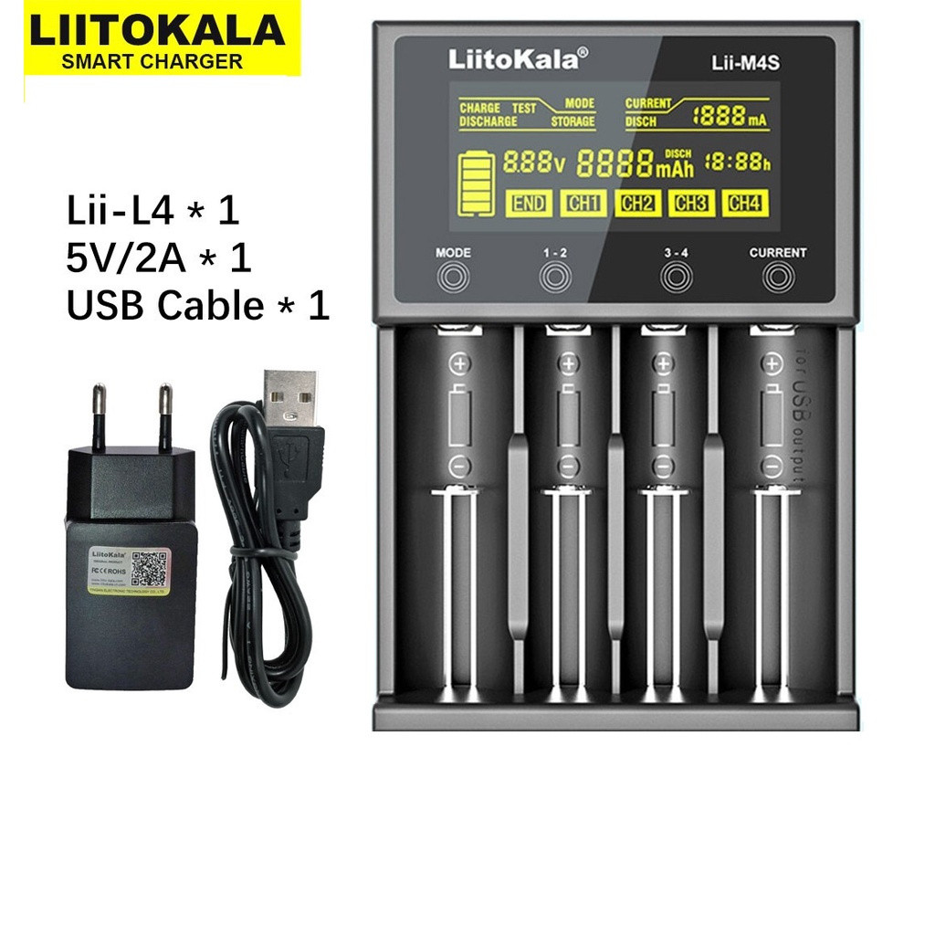 Carregador de bateria Lii-M4S LiitoKala 8886888