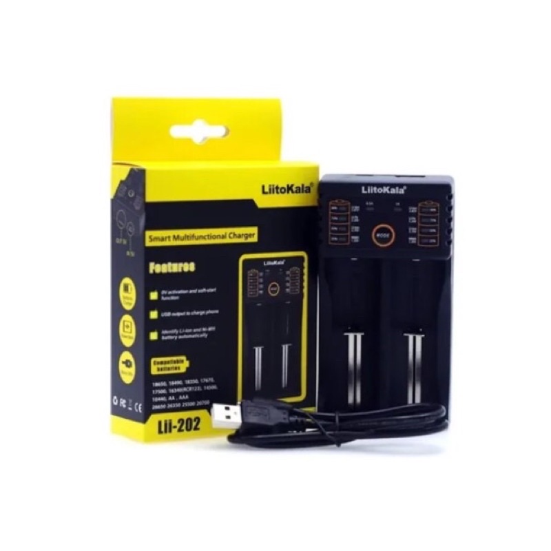 Carregador de Bateria Liitokala Lii202