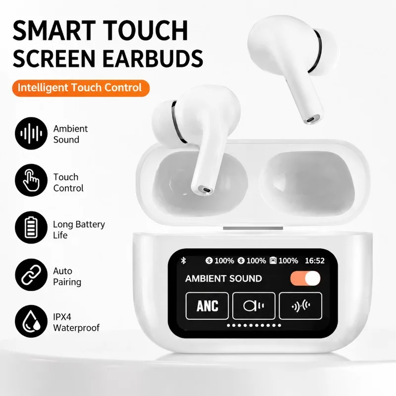 New Hot Wireless Noise Reduction Earphones Touch Control LED Display Headphone Bluetooth Headset With Mic for Gaming Sport Music