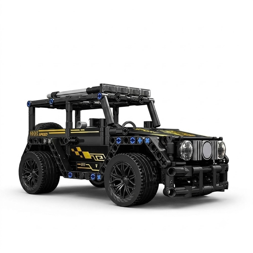 Carro SUV Off Road Black - Bloco de Montar 1630 Peças