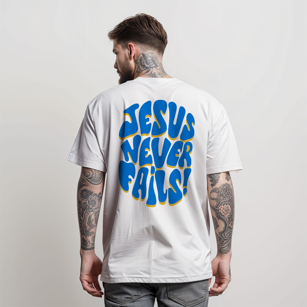 Camiseta Masculina Jesus Never Fails Diverse Estillos Camisa Manfinity Algodão 100% Street Wear