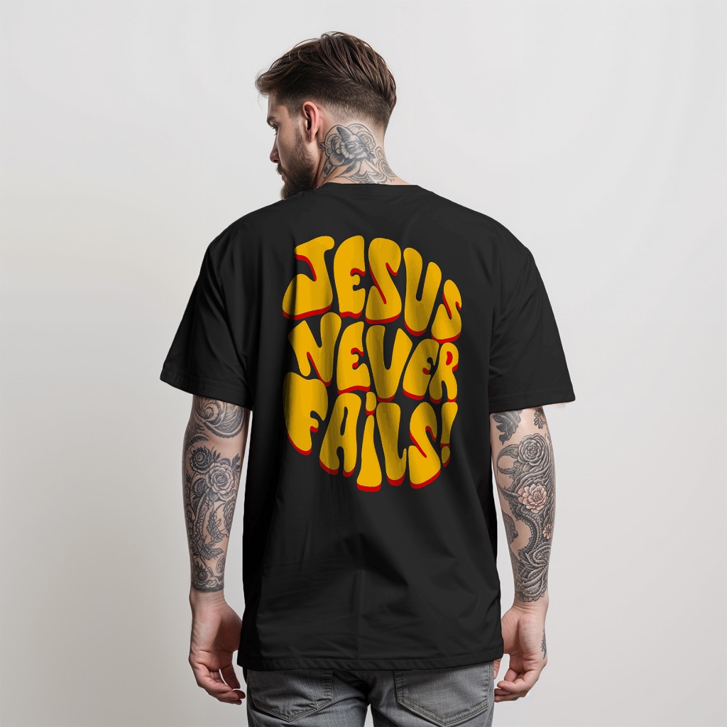 Camiseta Jesus Never Fails Camisa Masculina Manfinity Algodão 100% Street Wear
