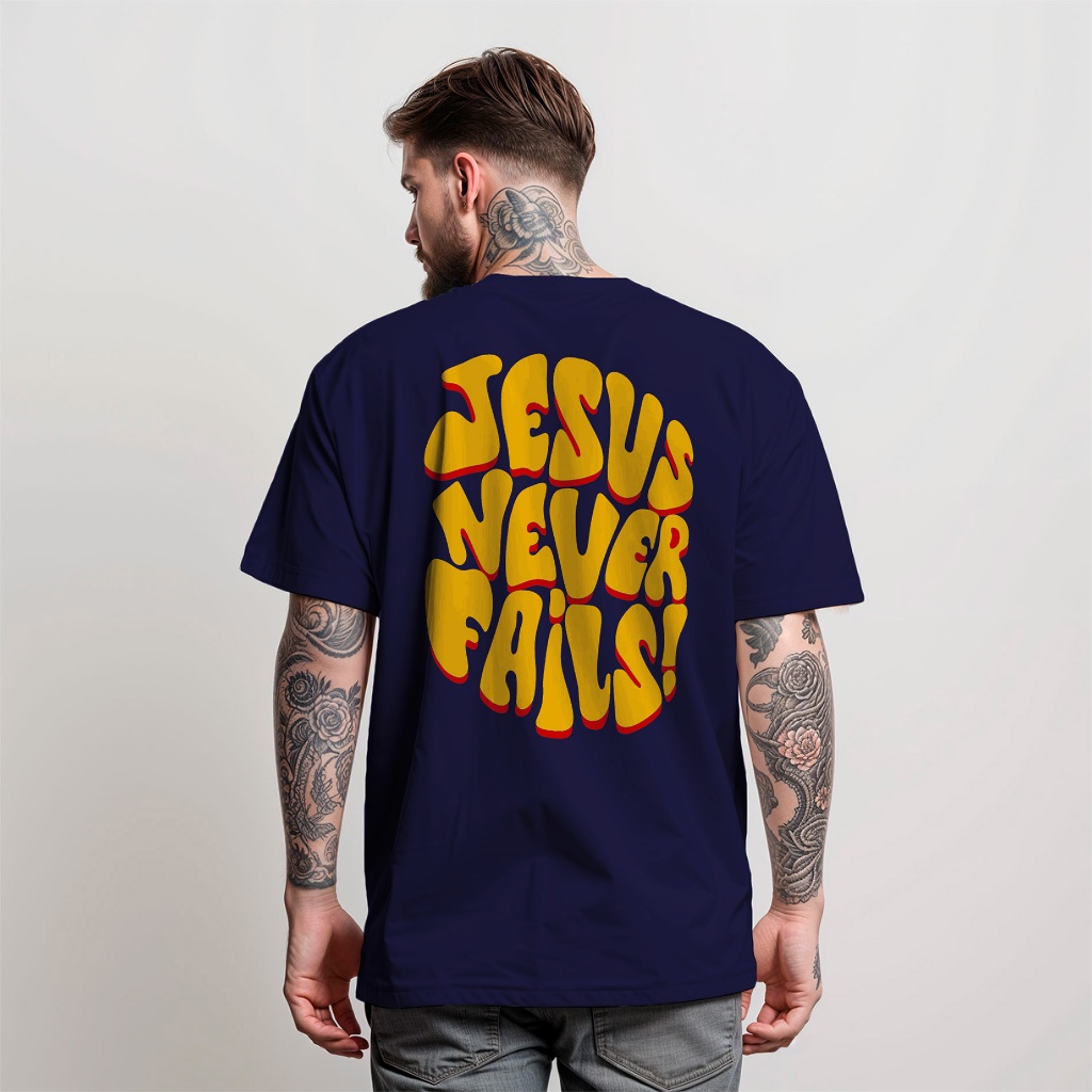 Camiseta Jesus Never Fails T-Shirt Masculina Manfinity Algodão 100% Street Wear