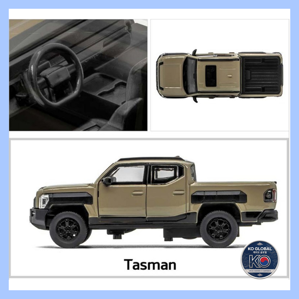 [Coréia] 🇰🇷 Kia The New Tasman Off-Road Pickup Truck Diecast Mini Car 1 : 38 (3 Cores)/Pull-Back Action Model Toy