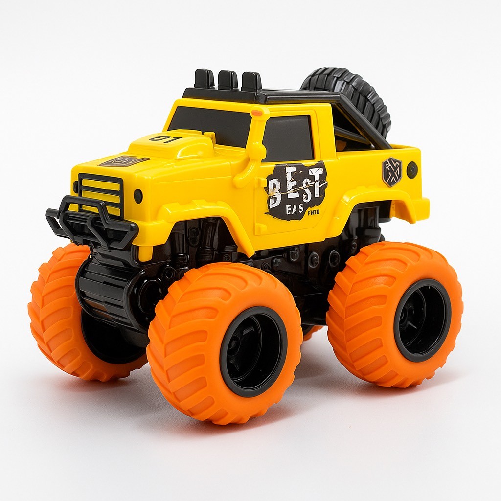 Carrinho de Brinquedo Monster Truck Fricção Off-Road 4x4 Infantil Com Rodas Grandes