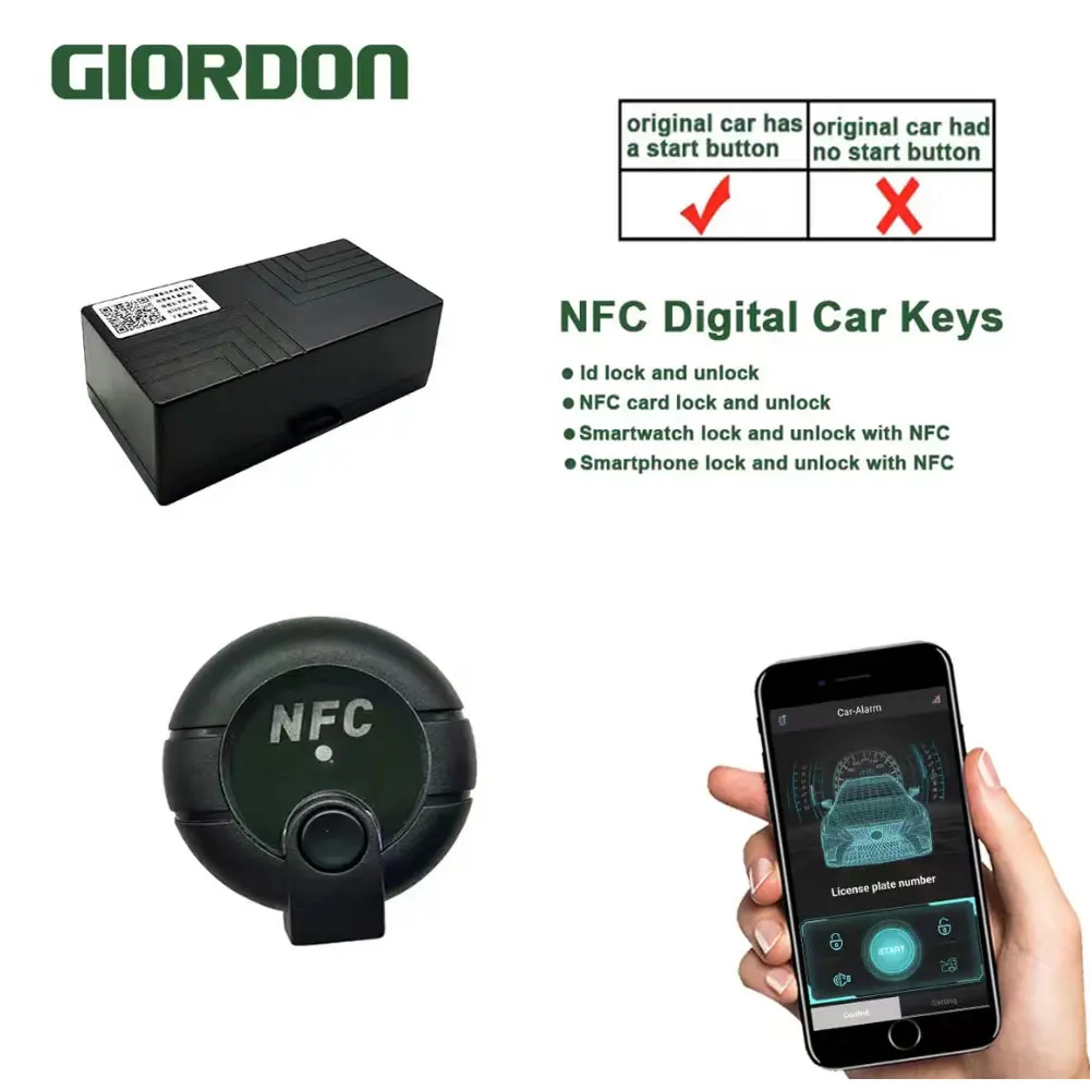 NFC keyless access system smart digital NFC mobile phone watch modified car key matching  mobile phone Bluetooth remote control