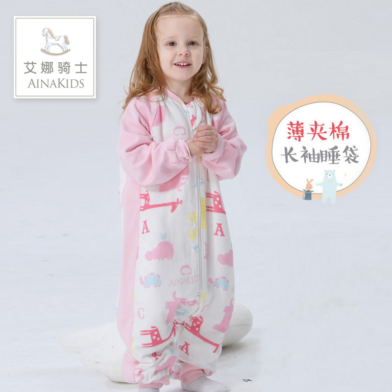 Aina Knight Bebê Saco de Dormir Bambu Algodão Gaze Split-Leg Saco de Dormir Bebê Crianças Split-Foot Anti-Kick Quilt Pri