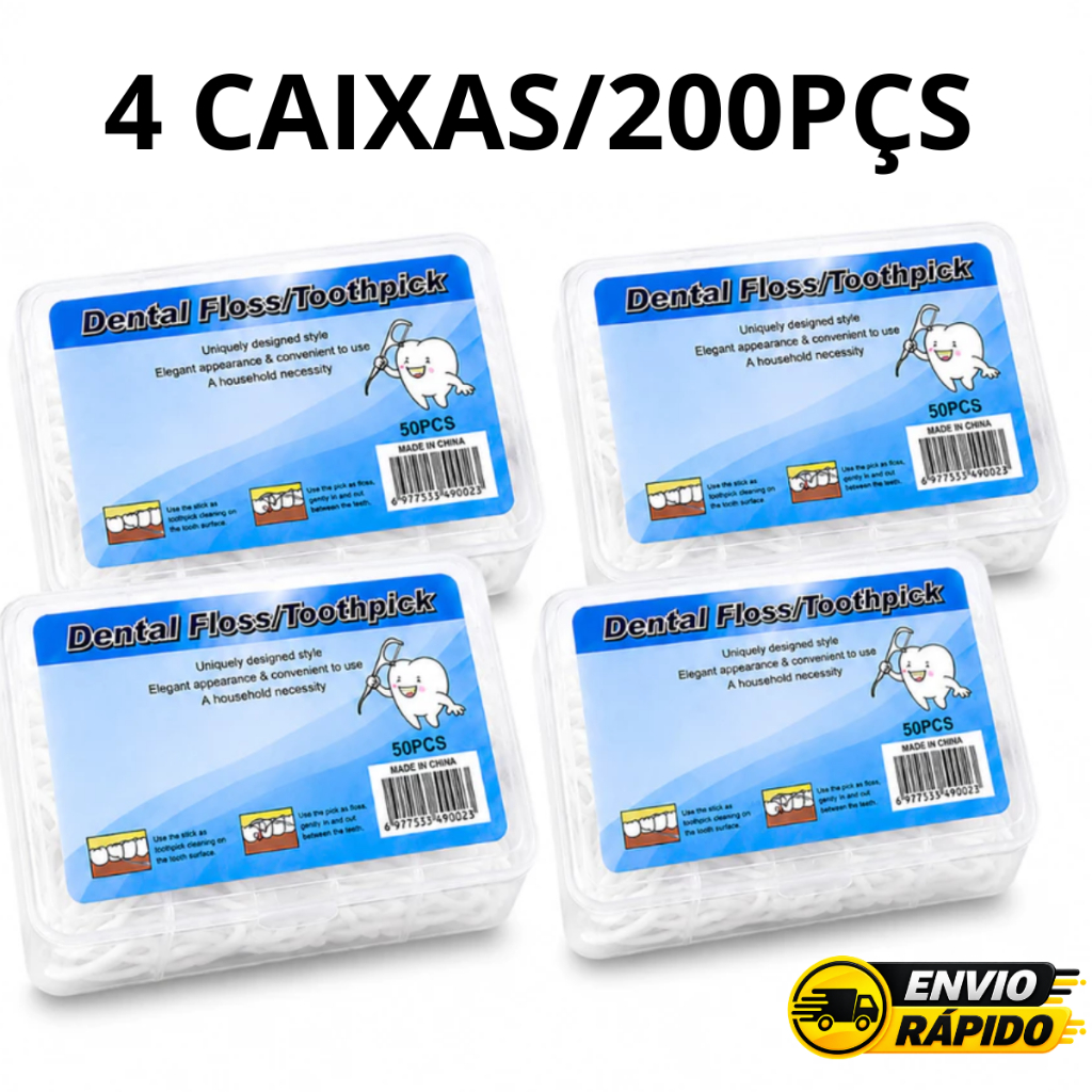 Fio Dental Haste Ultra Fino Palito Caixa 50/100/150/200 Unidades