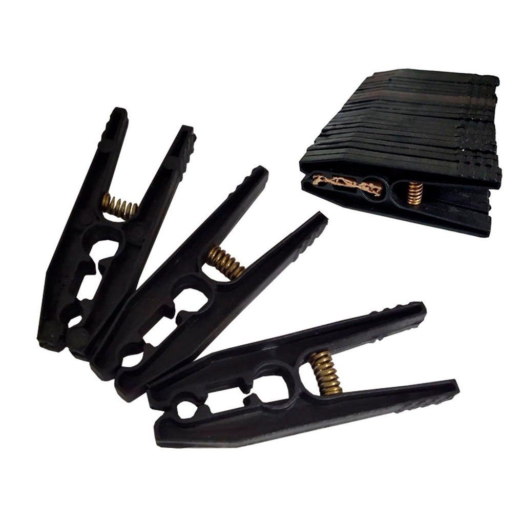 KIT COM 10 PRENDEDORES DE PLÁSTICO PRETO