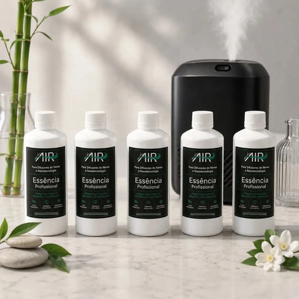 Kit 5 Essências Profissionais MH Air Refil 150ml Para Aparelho Névoa Aromatizador