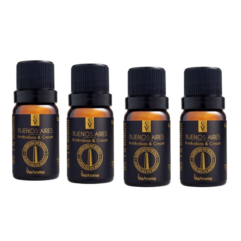 Essência Buenos Aires Linha Mundo Via Aroma - 10ml  kit com 4 unidades