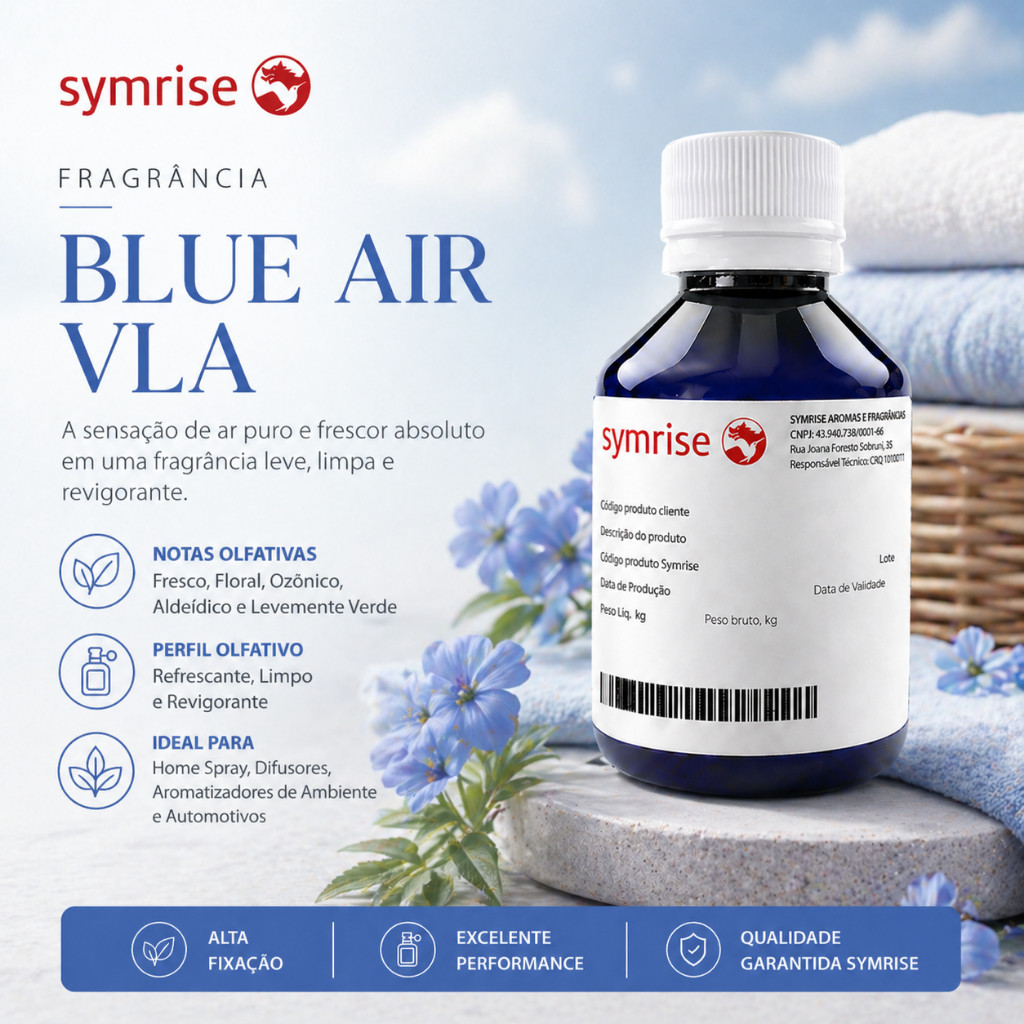 Essência BLUE AIR VLA Concentrada para Velas - Symrise Citratus 100ml