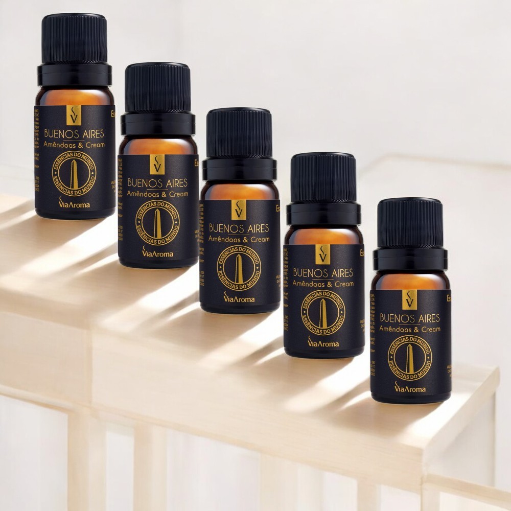 Kit ate 5 Essência Via Aroma - 10ml aroma Bueno Aires
