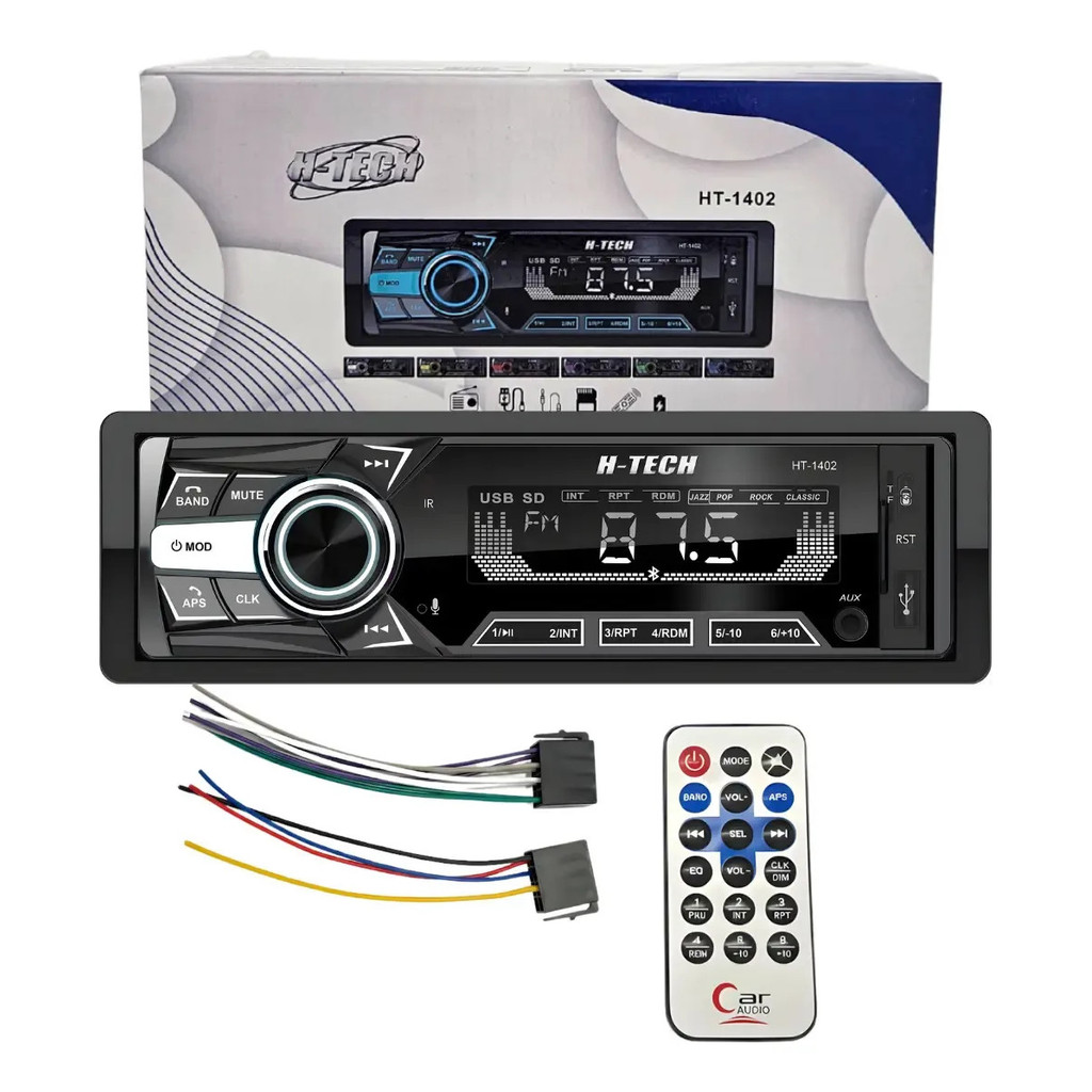 Radio Mp3 som automotivo H-tech Ht-1402 4x60wrms Bluetooth Usb Aux Sd card